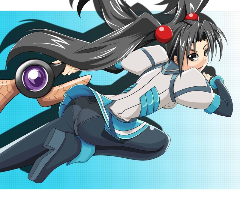 anime girl in action pose