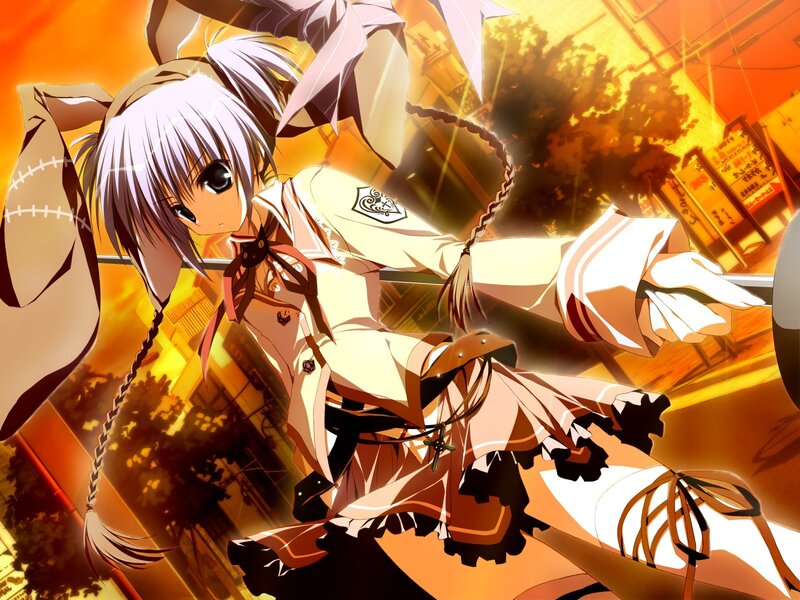 anime girl in action pose