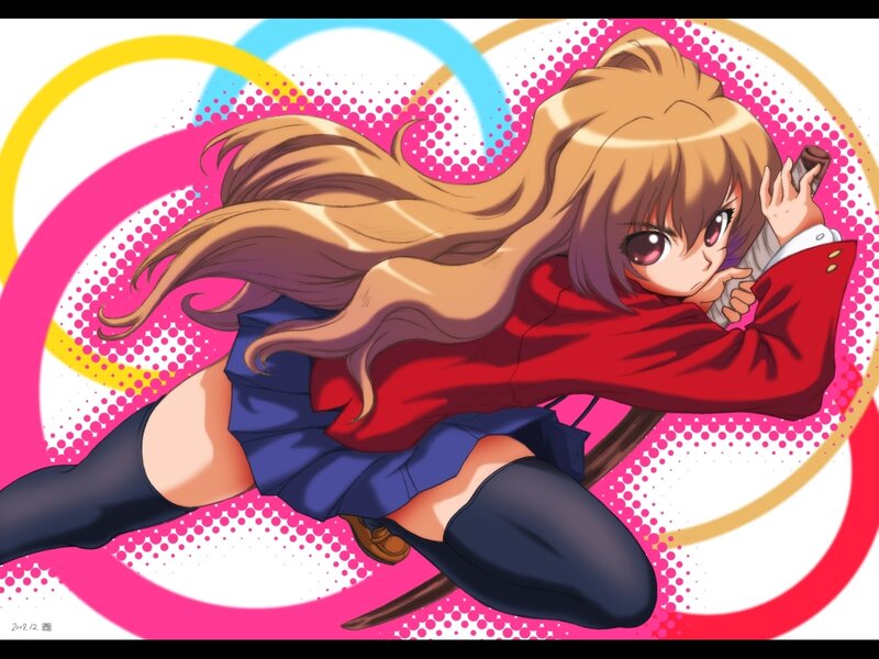 Anime Girl in Action Pose — Pink