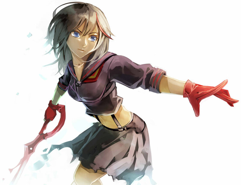 Anime Girl in Action — Purple, Dynamic