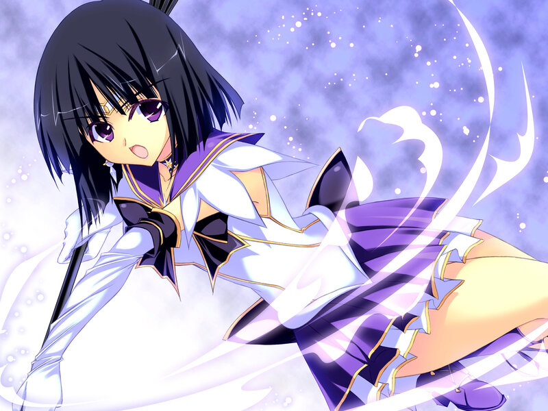Anime Girl in Action — Purple