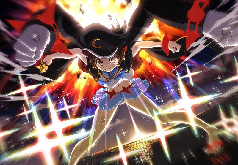Anime Girl in Action — Red