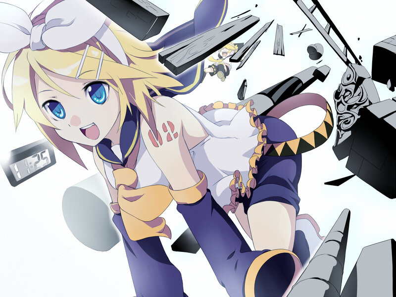 Anime girl in action scene