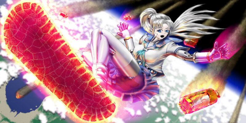 anime girl in action scene
