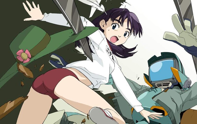 anime girl in action scene