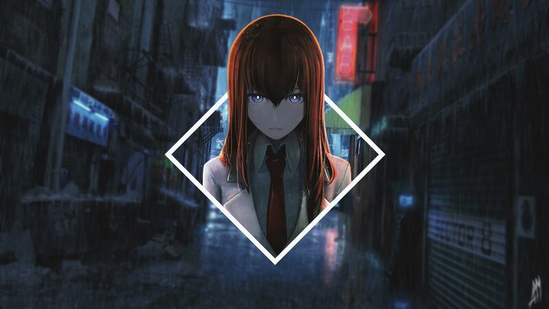 Anime Girl in Alley — Blue, Dramatic
