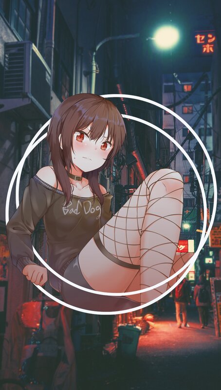 Anime Girl in Alley — Brown, Nocturnal