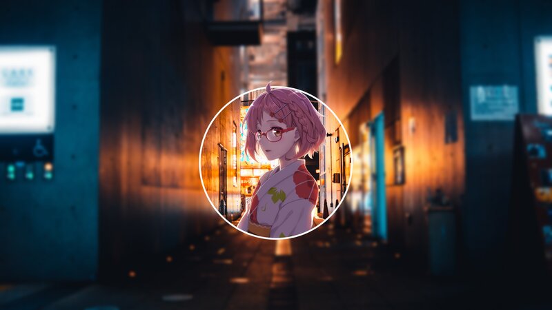 Anime Girl in Alley — Pink, Moody