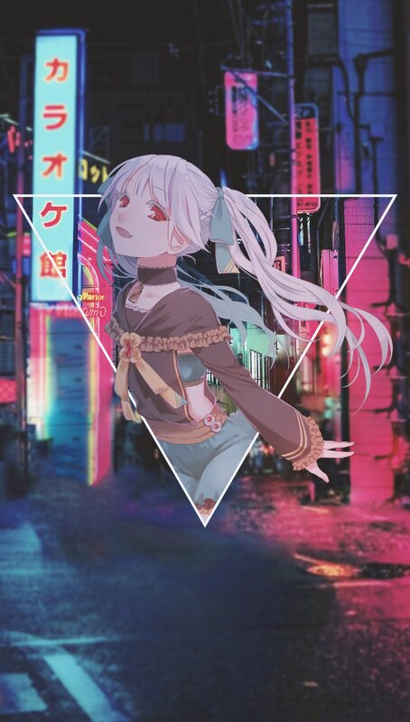 Anime Girl in Alley — Pink, Nocturnal