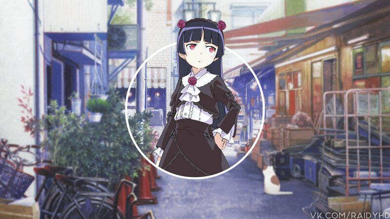 Anime Girl in Alley — Purple, Calm