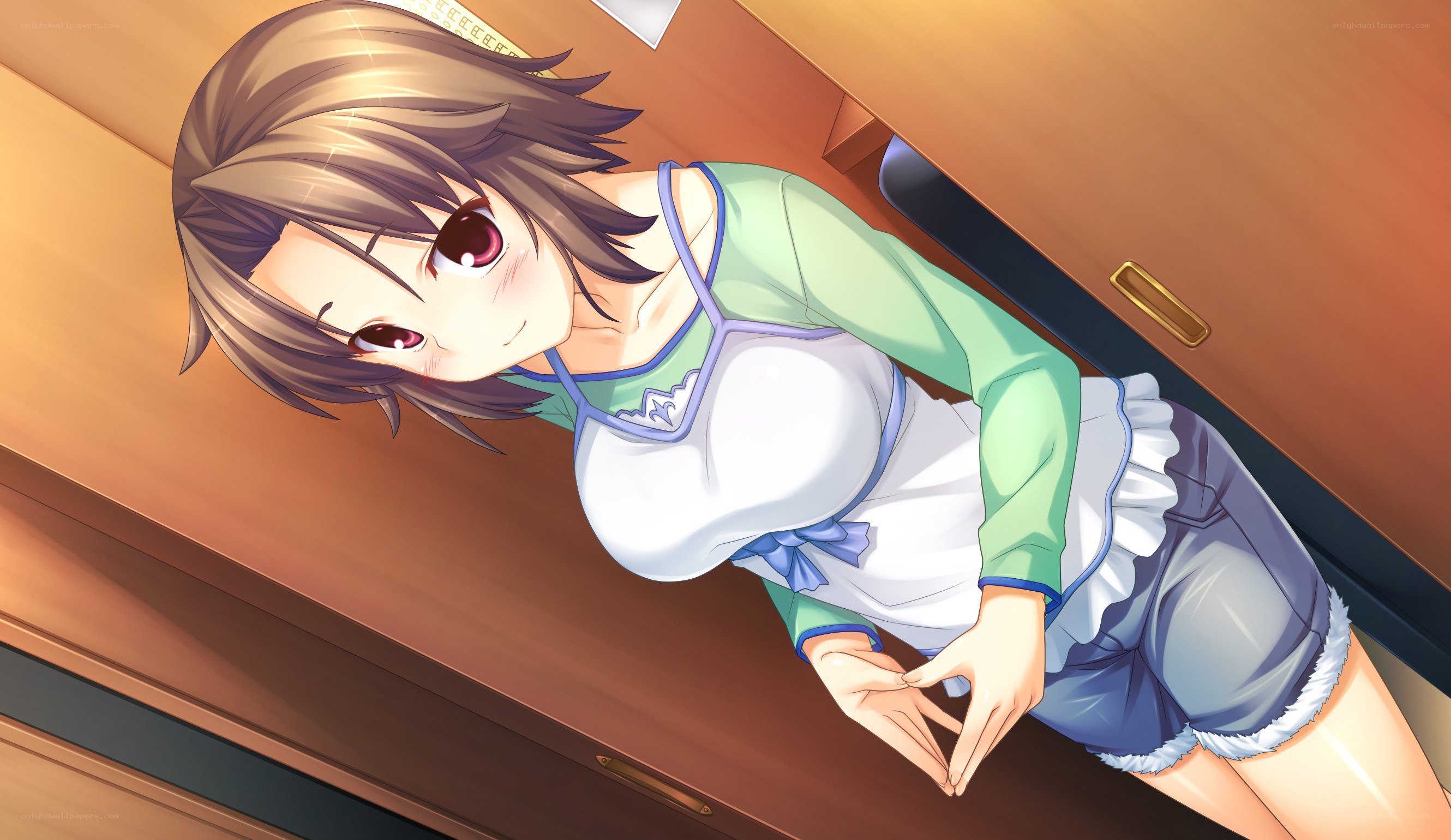 anime girl in apron