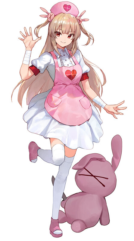 Anime Girl in Apron — Pink, Cheerful, Stuffed Animal
