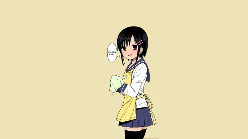 Anime Girl in Apron — Yellow