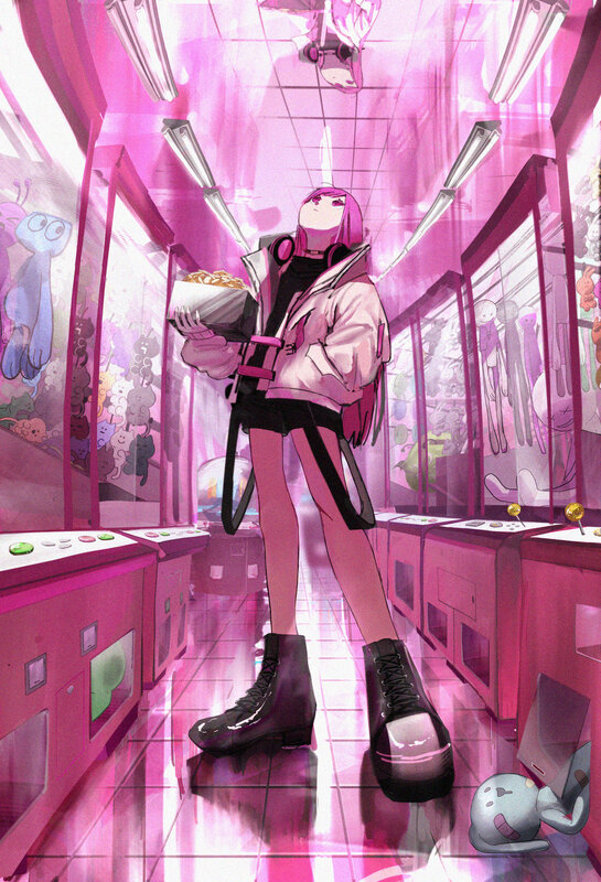 Anime Girl in Arcade