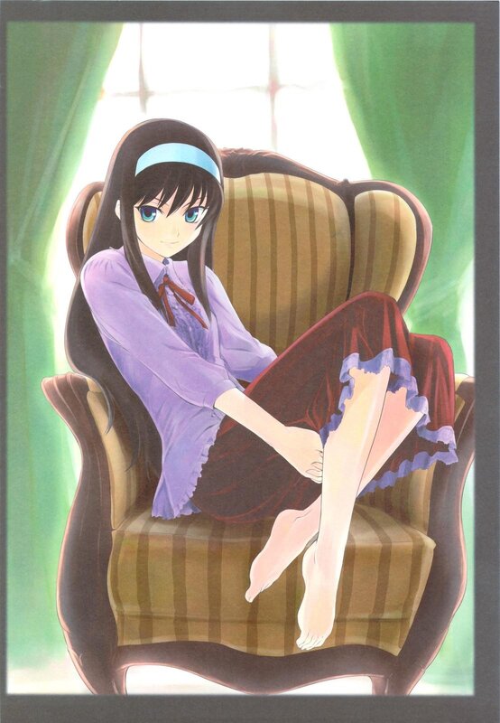anime girl in armchair