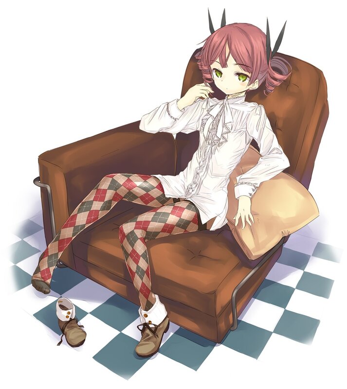 anime girl in armchair