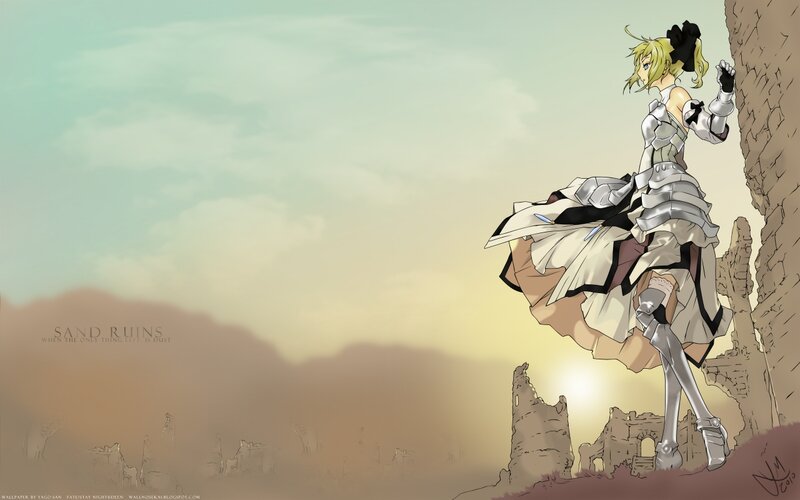 Anime Girl in Armor — Beige