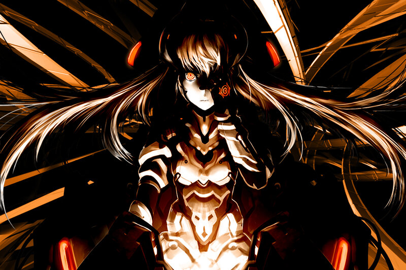 Anime Girl in Armor — Black