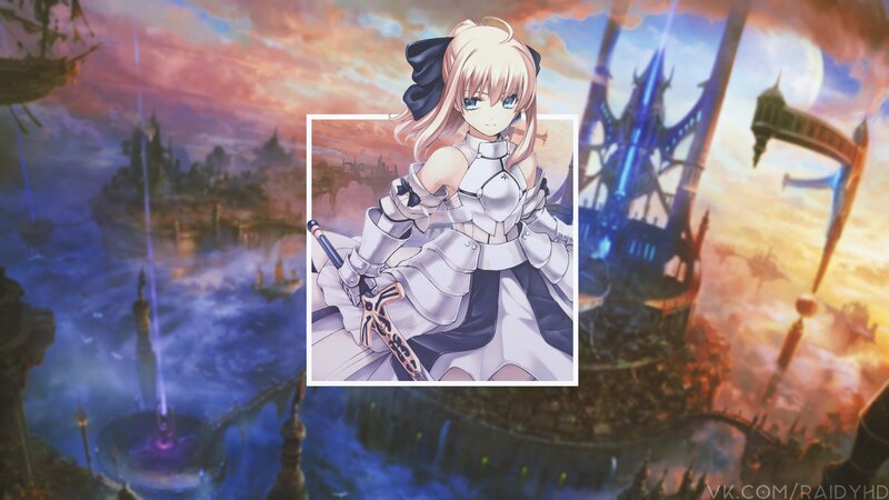 Anime Girl in Armor — Blue, Dramatic, Sunset