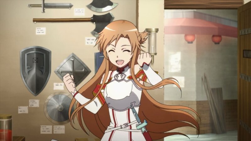 Anime Girl in Armor — Brown, Cheerful