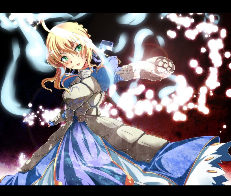anime girl in armor casting spell