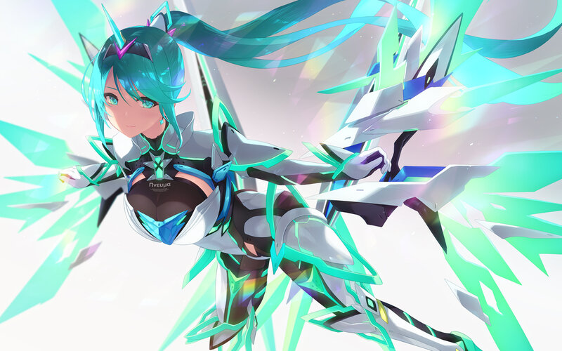 Anime Girl in Armor — Cyan