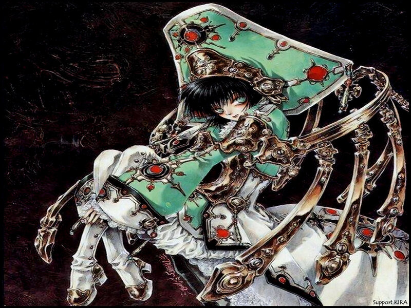 Anime Girl in Armor — Green, Dramatic