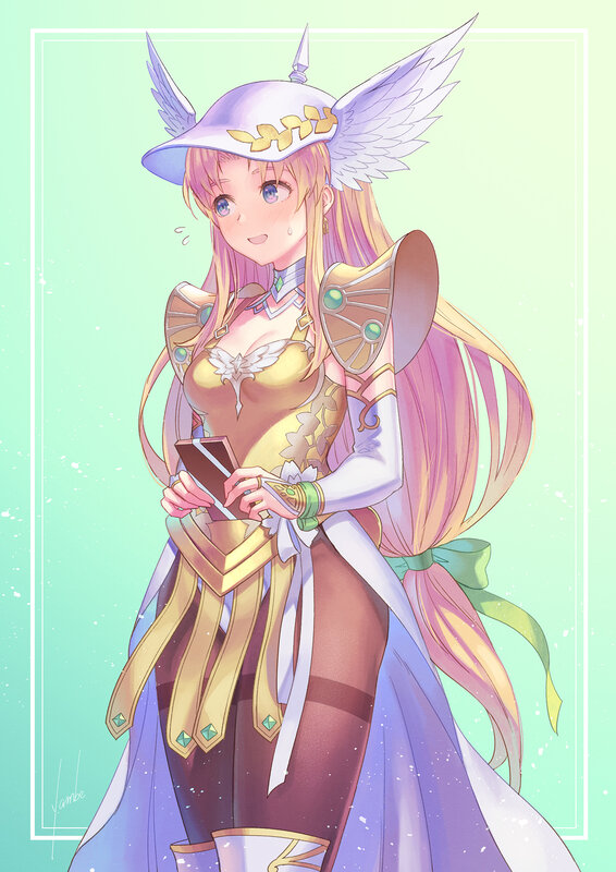 Anime Girl in Armor — Purple, Calm, Digital Art, Wings