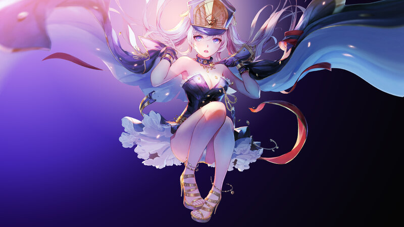 Anime Girl in Armor — Purple, Dramatic, Digital Art, Cape