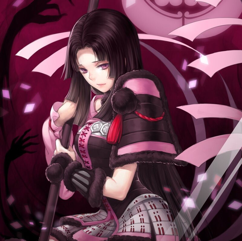 Anime Girl in Armor — Purple, Dramatic, Digital Art