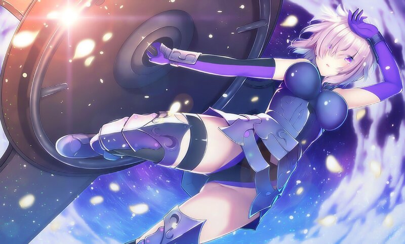 Anime Girl in Armor — Purple, Dramatic, Night