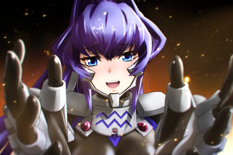 Anime Girl in Armor — Purple, Dramatic, Purple Hair
