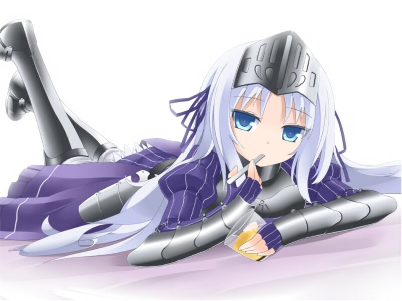 Anime Girl in Armor — Purple, Relaxed