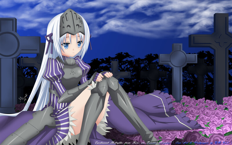 Anime Girl in Armor — Purple, Somber