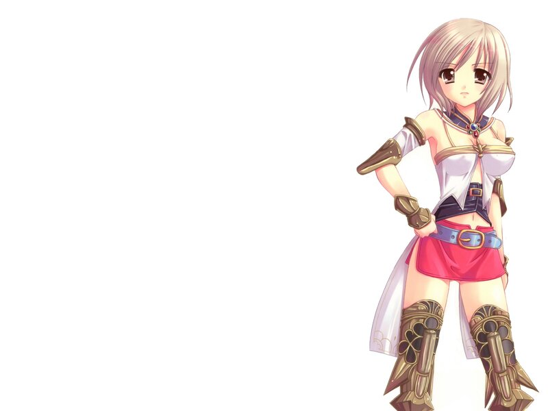 Anime Girl in Armor — White, Confident