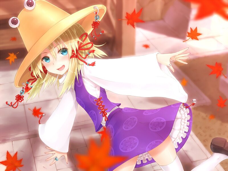 Anime girl in autumn