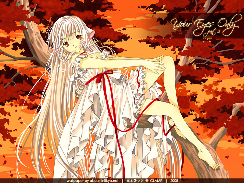 Anime girl in autumn