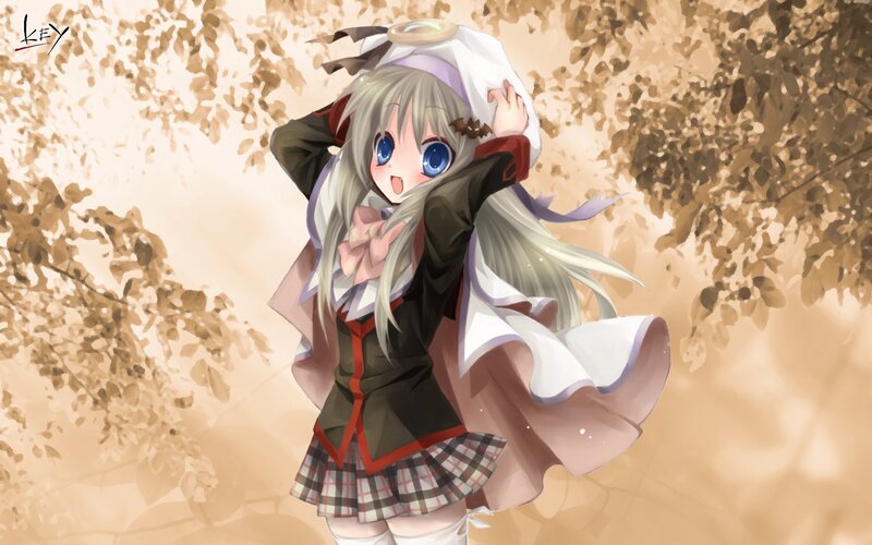 anime girl in autumn