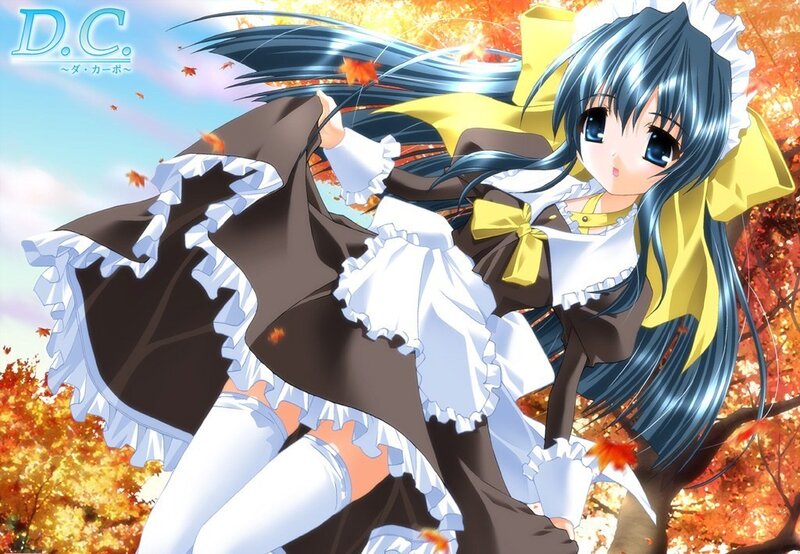 anime girl in autumn