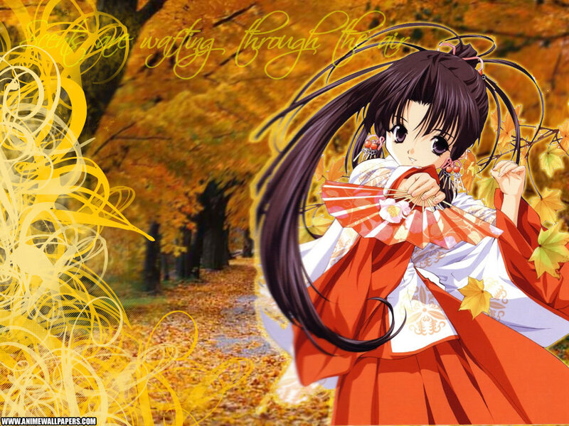 Anime girl in autumn