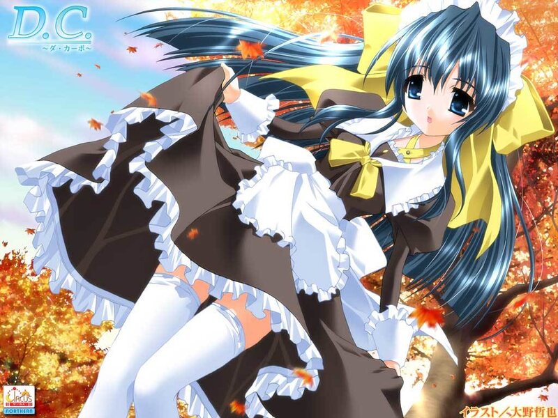 anime girl in autumn