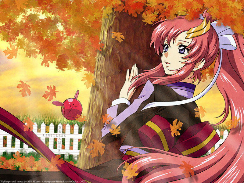 Anime girl in autumn