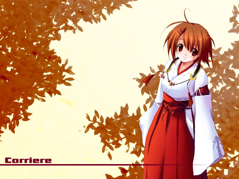 anime girl in autumn