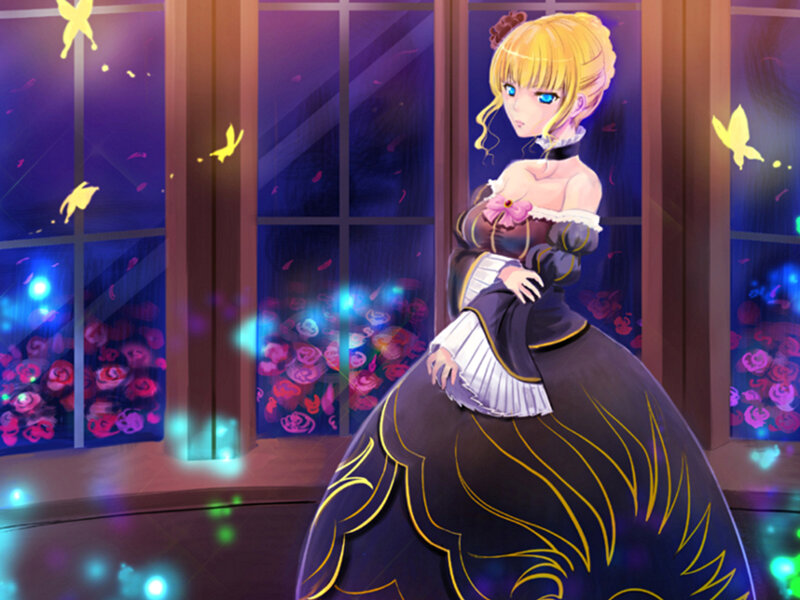 anime girl in ball gown