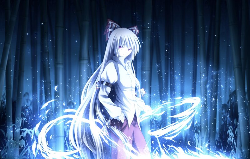anime girl in bamboo forest