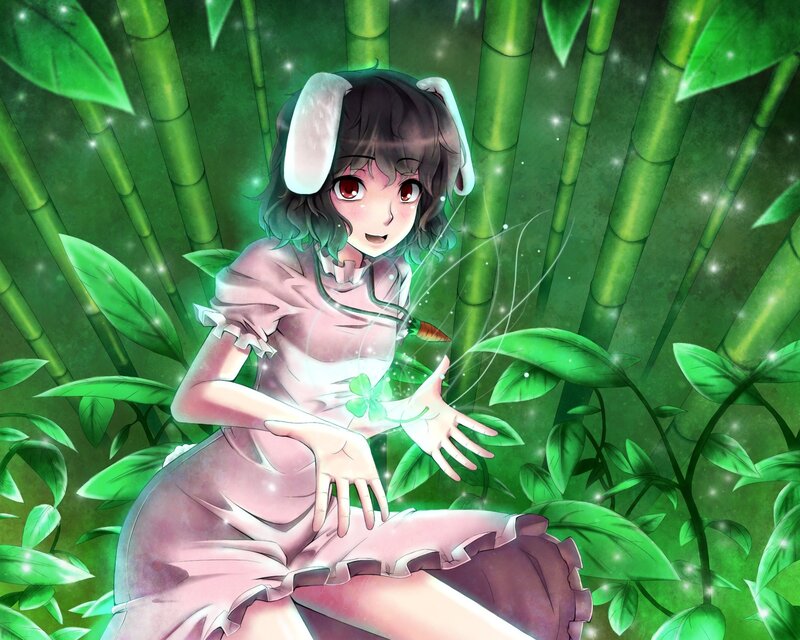 Anime girl in bamboo forest