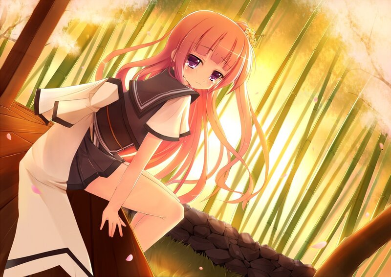 anime girl in bamboo grove