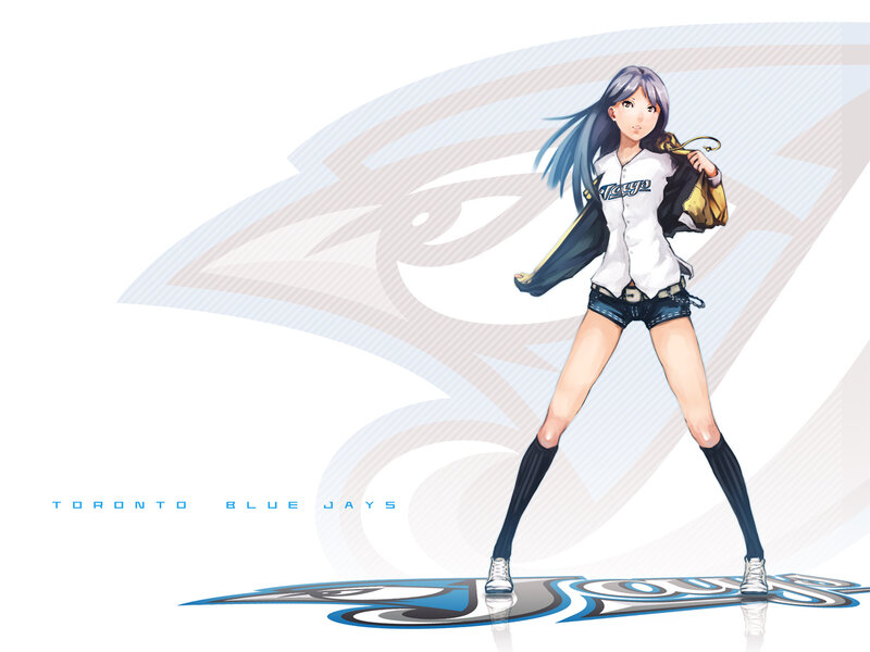 Anime Girl in Baseball Uniform — White