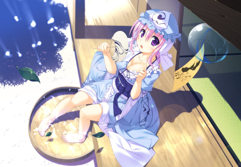 anime girl in bath scene