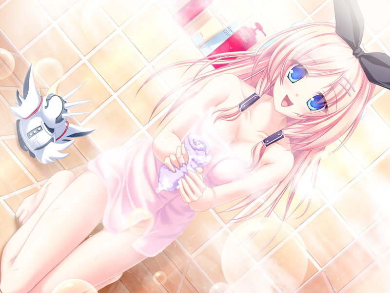 Anime girl in bath towel